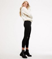 New Look Black Ripped High Waist Hallie Super Skinny Jeans